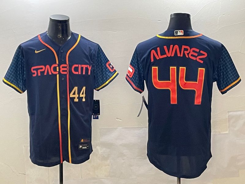 Men Houston Astros 44 Alvarez Blue City Edition Elite 2025 Nike MLB Jersey style 3